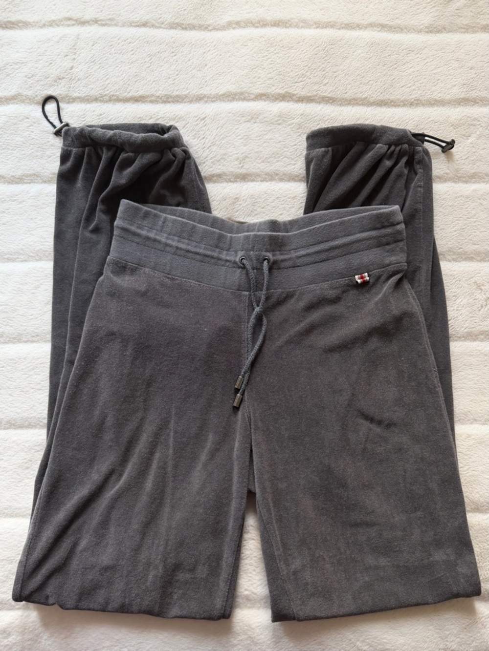 Vintage Burberry Terrycloth Sweatpants Dark Grey Size Small